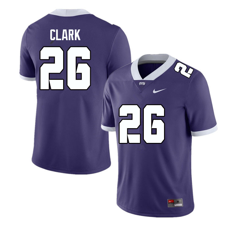 Men #26 Bud Clark TCU Horned Frogs College Football Jerseys Sale-Purple